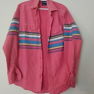 Vintage salmon wrangled button up